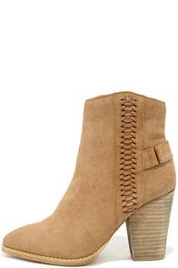Very Volatile Preston Tan Suede Leather High Heel Booties