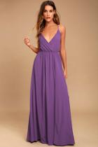 Lulus Everything's All Bright Purple Backless Maxi Dress