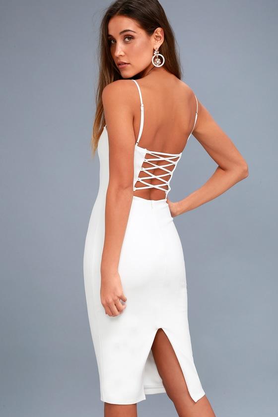 Captivated Love White Lace-up Bodycon Dress | Lulus