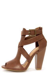 Bamboo Mash 01 Chestnut Cutout Booties