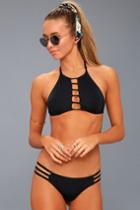 Beach Joy Poplar Black Lace-up Bikini | Lulus