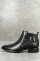 Steve Madden | Clio Black Leather Ankle Booties | Size 6 | Lulus