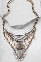 Lulus Delight And Dazzle Gold Rhinestone Statement Necklace