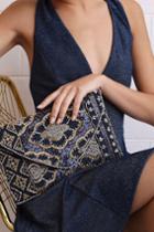 Etched In Stone Navy Blue Beaded Clutch | Lulus
