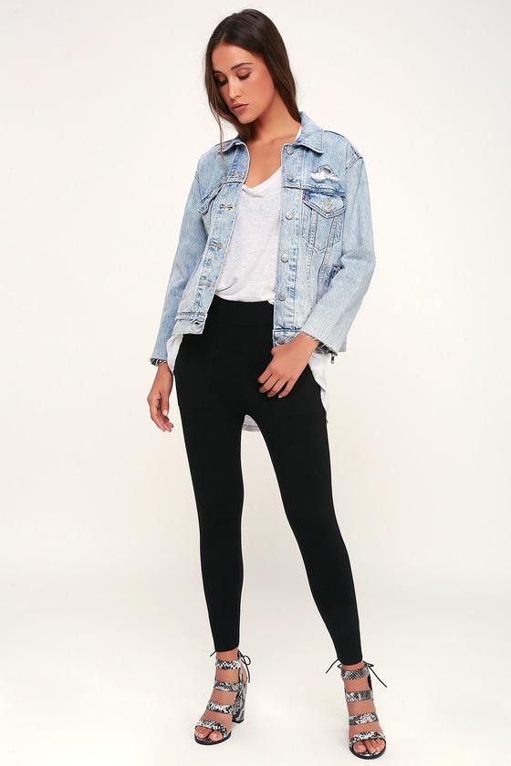 Cooled Out Black Knit Sweater Leggings | Lulus