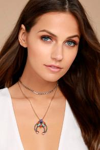 Lulus Splendor Of Love Gold Rhinestone Layered Choker Necklace