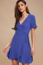 My Philosophy Royal Blue Wrap Dress | Lulus