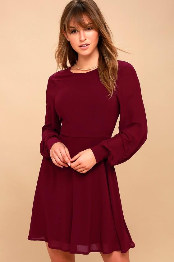 Sadie May Plum Purple Long Sleeve Dress | Lulus