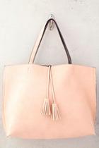 Lulus Compare Notes Taupe And Pink Reversible Tote