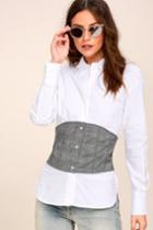 Rd Style Brighley Black And White Corset Button-up Top | Lulus