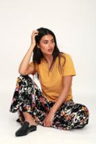 Day Rebel Mustard Yellow Notched Cropped Tee | Lulus