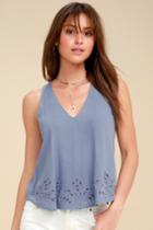 Lush Vacay Vision Light Blue Lace Top | Lulus
