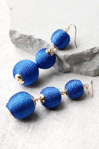 Lulus Dawn Days Royal Blue Earrings