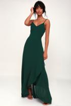 Ada Forest Green Lace-up Maxi Dress | Lulus