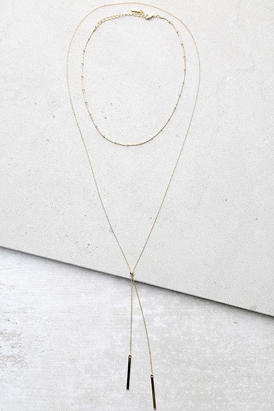 Lulus | Run To You Gold Choker Necklace Set