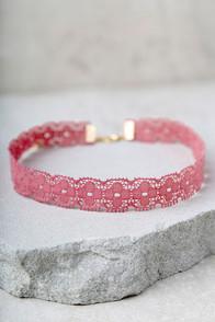 Lulus Main Squeeze Rusty Rose Pink Choker Necklace