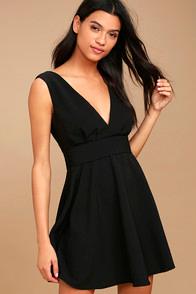 Lulus Absolutely Spectacular Black Skater Dress