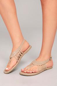 Sbicca Yanet Nude Leather Sandals