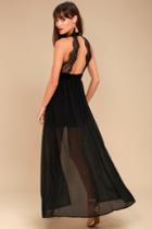 My Beloved Black Lace Maxi Dress | Lulus