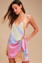 O'neill Marlo Beige Multi Print Wrap Dress | Lulus
