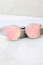 Lulus By The Way Rose Gold And Pink Mirrored Sunglasses