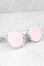 Lulus Hi There Clear And Pink Mirrored Sunglasses