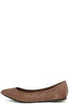 Breckelle's Lucille Taupe Suede Pointed Flats