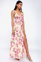 Feeling Fleur-ty Blush Pink Floral Print Ruffled Maxi Dress | Lulus