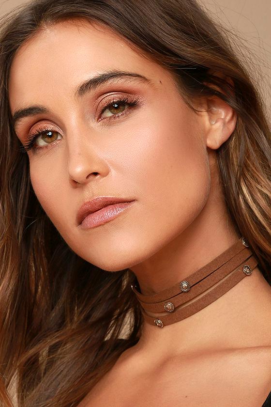 Lulus | Ceremonious Gold And Brown Layered Choker Necklace | Vegan Friendly