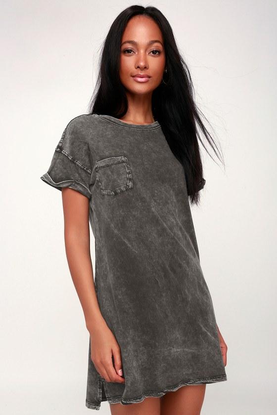 Z Supply Gemmy Washed Black T-shirt Dress | Lulus