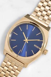 Nixon Time Teller Light Gold And Cobalt Watch