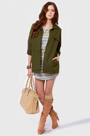 Cargo Load Army Green Military Jacket