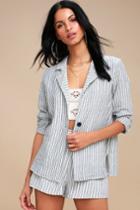 Flying Tomato Tiana Beach Blue Striped Blazer | Lulus