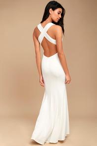 Lulus Heaven And Earth White Maxi Dress