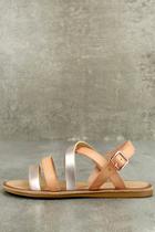 Bamboo Haddie Blush Metallic Gladiator Sandals