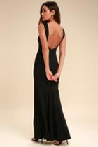 Hollywood Boulevard Black Backless Maxi Dress | Lulus