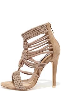 Cape Robbin Knot Sorry Nude Suede Heels