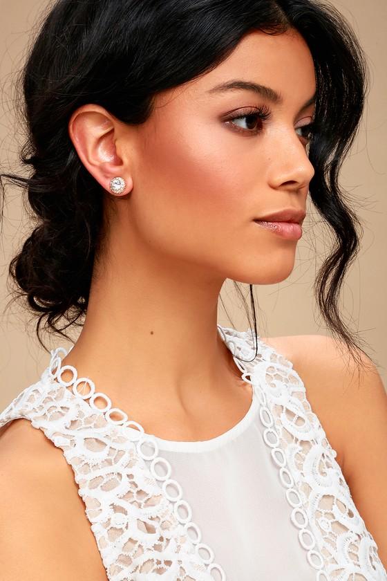 Realized Potential Gold Rhinestone Earrings | Lulus