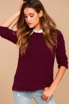 Bb Dakota Briegh Plum Purple Knit Sweater