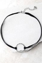 Lulus Into Orbit Black And Silver Choker Necklace