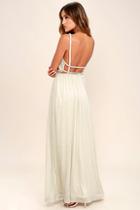Cocolove Feel The Rush Light Gold Maxi Dress