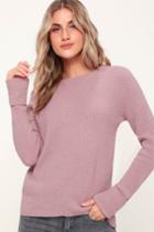 Olive + Oak Andie Lilac Knit Long Sleeve Sweater | Lulus