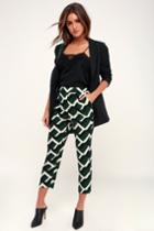 Take Time Forest Green Multi Print Cropped Pants | Lulus