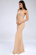 Power Of Wow Nude Backless Maxi Dress | Lulus