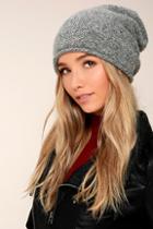 Lulus Hey Sugar Heather Grey Beanie