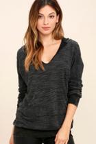 Project Social T Sleep Over Washed Black Hoodie