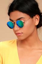 Perverse | Orleans Gold And Green Mirrored Sunglasses | Lulus