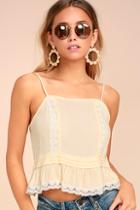 Lulus Divine By Day Cream Lace Crop Top