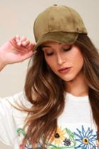 Glam Goals Khaki Velvet Baseball Cap | Lulus