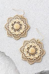 Lulus Morning Blossom Gold Earrings